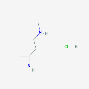 molecular formula C6H15ClN2 B14782350 2-(azetidin-2-yl)-N-methylethanamine;hydrochloride 