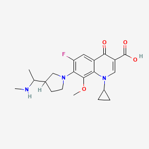 molecular formula C21H26FN3O4 B14782366 1-Cyclopropyl-6-fluoro-8-methoxy-7-{3-[1-(methylamino)ethyl]pyrrolidin-1-yl}-4-oxo-1,4-dihydroquinoline-3-carboxylic acid 