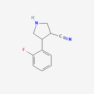 molecular formula C11H11FN2 B1478239 4-(2-Fluorophenyl)pyrrolidine-3-carbonitrile CAS No. 2098004-34-1