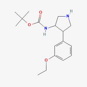 molecular formula C17H26N2O3 B1478240 Tert-butyl (4-(3-ethoxyphenyl)pyrrolidin-3-yl)carbamate CAS No. 2097975-92-1