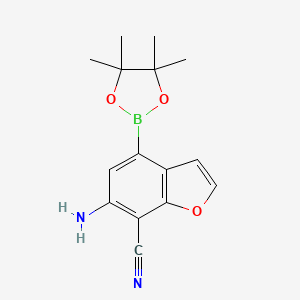 6-Amino-4-(4,4,5,5-tetramethyl-1,3,2-dioxaborolan-2-yl)benzofuran-7-carbonitrile