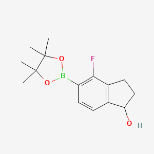 4-fluoro-5-(4,4,5,5-tetramethyl-1,3,2-dioxaborolan-2-yl)-2,3-dihydro-1H-inden-1-ol