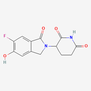 molecular formula C13H11FN2O4 B14782471 3-(6-Fluoro-5-hydroxy-1-oxo-isoindolin-2-yl)piperidine-2,6-dione 