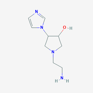 molecular formula C9H16N4O B1478248 1-(2-aminoethyl)-4-(1H-imidazol-1-yl)pyrrolidin-3-ol CAS No. 2097956-73-3