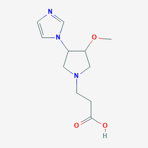 molecular formula C11H17N3O3 B1478249 3-(3-(1H-imidazol-1-yl)-4-methoxypyrrolidin-1-yl)propanoic acid CAS No. 2098077-75-7