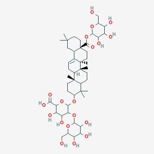 6-[[(6aR,6bS,8aS,14bR)-4,4,6a,6b,11,11,14b-heptamethyl-8a-[3,4,5-trihydroxy-6-(hydroxymethyl)oxan-2-yl]oxycarbonyl-1,2,3,4a,5,6,7,8,9,10,12,12a,14,14a-tetradecahydropicen-3-yl]oxy]-3,4-dihydroxy-5-[3,4,5-trihydroxy-6-(hydroxymethyl)oxan-2-yl]oxyoxane-2-carboxylic acid