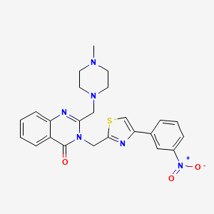 2-[(4-Methylpiperazin-1-yl)methyl]-3-[[4-(3-nitrophenyl)-1,3-thiazol-2-yl]methyl]quinazolin-4-one