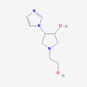 molecular formula C9H15N3O2 B1478257 1-(2-hydroxyethyl)-4-(1H-imidazol-1-yl)pyrrolidin-3-ol CAS No. 2098075-70-6