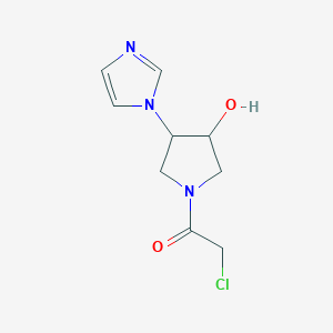 molecular formula C9H12ClN3O2 B1478261 2-氯-1-(3-羟基-4-(1H-咪唑-1-基)吡咯烷-1-基)乙酮 CAS No. 2098002-24-3