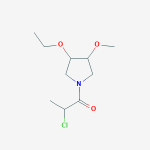 molecular formula C10H18ClNO3 B1478268 2-氯-1-(3-乙氧基-4-甲氧基吡咯烷-1-基)丙-1-酮 CAS No. 2098001-54-6