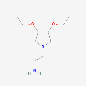 molecular formula C10H22N2O2 B1478271 2-(3,4-二乙氧基吡咯烷-1-基)乙胺 CAS No. 2098001-80-8