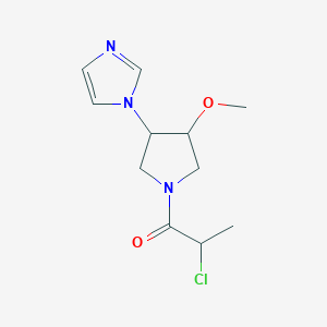 molecular formula C11H16ClN3O2 B1478274 1-(3-(1H-imidazol-1-yl)-4-methoxypyrrolidin-1-yl)-2-chloropropan-1-one CAS No. 2098116-79-9