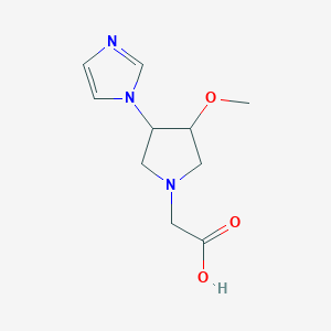 molecular formula C10H15N3O3 B1478285 2-(3-(1H-imidazol-1-yl)-4-methoxypyrrolidin-1-yl)acetic acid CAS No. 2098002-48-1