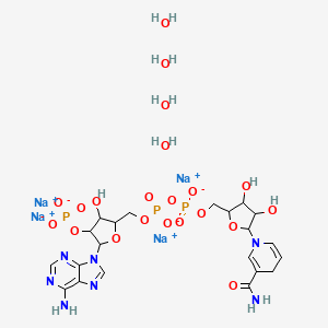 tetrasodium;[2-(6-aminopurin-9-yl)-5-[[[[5-(3-carbamoyl-4H-pyridin-1-yl)-3,4-dihydroxyoxolan-2-yl]methoxy-oxidophosphoryl]oxy-oxidophosphoryl]oxymethyl]-4-hydroxyoxolan-3-yl] phosphate;tetrahydrate