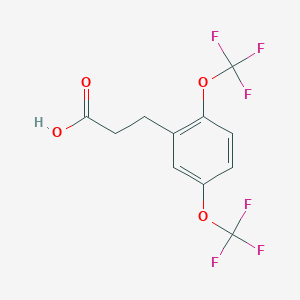 molecular formula C11H8F6O4 B14782942 (2,5-Bis(trifluoromethoxy)phenyl)propanoic acid 