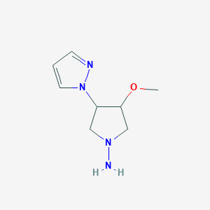 molecular formula C8H14N4O B1478298 3-methoxy-4-(1H-pyrazol-1-yl)pyrrolidin-1-amine CAS No. 2098045-19-1