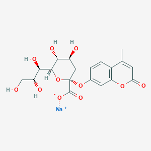 molecular formula C₁₉H₂₁NaO₁₁ B014783 钠；(2R,4S,5R,6R)-4,5-二羟基-2-(4-甲基-2-氧代色满-7-基)氧基-6-[(1R,2R)-1,2,3-三羟基丙基]氧杂环-2-羧酸盐 CAS No. 123269-95-4