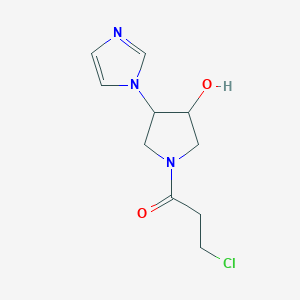 molecular formula C10H14ClN3O2 B1478304 3-chloro-1-(3-hydroxy-4-(1H-imidazol-1-yl)pyrrolidin-1-yl)propan-1-one CAS No. 2098002-33-4