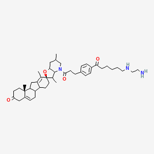 (9R,11bR)-4'-[3-[4-[6-(2-aminoethylamino)hexanoyl]phenyl]propanoyl]-3',6',10,11b-tetramethylspiro[1,2,4,6,6a,6b,7,8,11,11a-decahydrobenzo[a]fluorene-9,2'-3,3a,5,6,7,7a-hexahydrofuro[3,2-b]pyridine]-3-one