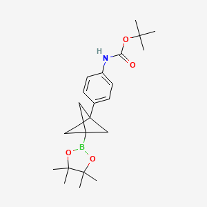 Tert-butyl (4-(3-(4,4,5,5-tetramethyl-1,3,2-dioxaborolan-2-yl)bicyclo[1.1.1]pentan-1-yl)phenyl)carbamate