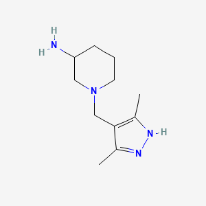 molecular formula C11H20N4 B1478326 1-((3,5-二甲基-1H-吡唑-4-基)甲基)哌啶-3-胺 CAS No. 1869574-79-7