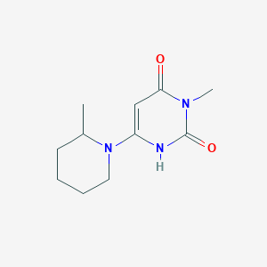 molecular formula C11H17N3O2 B1478332 3-methyl-6-(2-methylpiperidin-1-yl)pyrimidine-2,4(1H,3H)-dione CAS No. 1235633-15-4