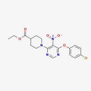 Ethyl 1-(6-(4-bromophenoxy)-5-nitropyrimidin-4-yl)piperidine-4-carboxylate