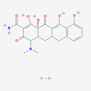 (12aR)-4-(dimethylamino)-1,10,11,12a-tetrahydroxy-3,12-dioxo-4a,5,5a,6-tetrahydro-4H-tetracene-2-carboxamide;hydrochloride