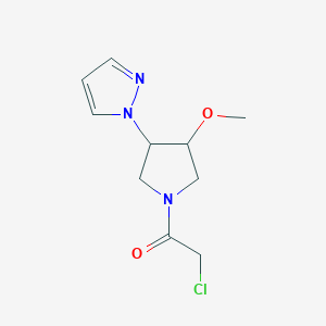 molecular formula C10H14ClN3O2 B1478372 2-chloro-1-(3-methoxy-4-(1H-pyrazol-1-yl)pyrrolidin-1-yl)ethan-1-one CAS No. 2098117-24-7