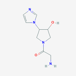 molecular formula C9H14N4O2 B1478373 2-amino-1-(3-hydroxy-4-(1H-imidazol-1-yl)pyrrolidin-1-yl)ethan-1-one CAS No. 2098002-40-3