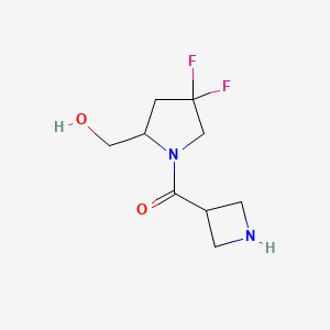 molecular formula C9H14F2N2O2 B1478375 Azetidin-3-yl(4,4-difluoro-2-(hydroxymethyl)pyrrolidin-1-yl)methanone CAS No. 2092062-77-4