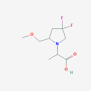 molecular formula C9H15F2NO3 B1478377 2-(4,4-二氟-2-(甲氧基甲基)吡咯烷-1-基)丙酸 CAS No. 2097947-89-0