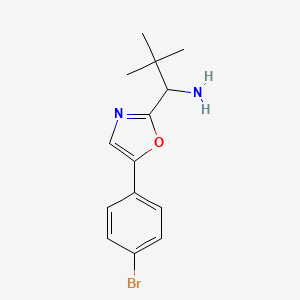 molecular formula C14H17BrN2O B14783784 1-[5-(4-Bromophenyl)-1,3-oxazol-2-yl]-2,2-dimethylpropan-1-amine 