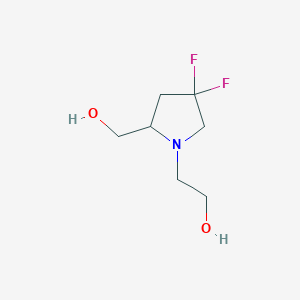 molecular formula C7H13F2NO2 B1478382 2-(4,4-Difluoro-2-(hydroxymethyl)pyrrolidin-1-yl)ethan-1-ol CAS No. 1876482-66-4