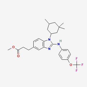 Methyl 3-[2-[4-(trifluoromethoxy)anilino]-1-(3,3,5-trimethylcyclohexyl)benzimidazol-5-yl]propanoate