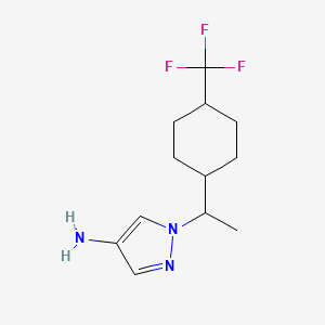 molecular formula C12H18F3N3 B14783905 cis-1-[1-[4-(Trifluoromethyl)cyclohexyl]ethyl]pyrazol-4-amine 