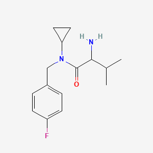 molecular formula C15H21FN2O B14783959 2-amino-N-cyclopropyl-N-[(4-fluorophenyl)methyl]-3-methylbutanamide 