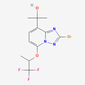 molecular formula C12H13BrF3N3O2 B14783965 2-[2-Bromo-5-[(1s)-2,2,2-trifluoro-1-methyl-ethoxy]-[1,2,4]triazolo[1,5-a]pyridin-8-yl]propan-2-ol 