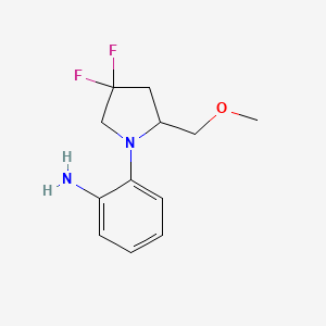 molecular formula C12H16F2N2O B1478397 2-(4,4-二氟-2-(甲氧甲基)吡咯烷-1-基)苯胺 CAS No. 2098076-32-3