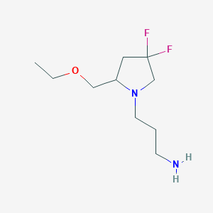 molecular formula C10H20F2N2O B1478399 3-(2-(乙氧甲基)-4,4-二氟吡咯烷-1-基)丙-1-胺 CAS No. 2097957-42-9