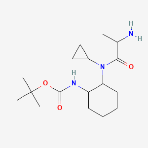 molecular formula C17H31N3O3 B14784039 tert-Butyl (2-((S)-2-amino-N-cyclopropylpropanamido)cyclohexyl)carbamate 