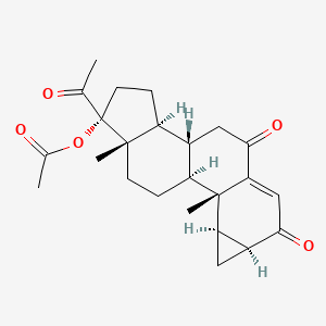 [(1S,2S,3R,5S,11R,12S,15R,16S)-15-acetyl-2,16-dimethyl-6,9-dioxo-15-pentacyclo[9.7.0.02,8.03,5.012,16]octadec-7-enyl] acetate