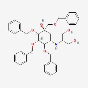 2-[[(2S,4S,5S)-5-hydroxy-2,3,4-tris(phenylmethoxy)-5-(phenylmethoxymethyl)cyclohexyl]amino]propane-1,3-diol