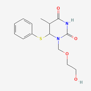 molecular formula C14H18N2O4S B14784171 1-(2-Hydroxyethoxymethyl)-5-methyl-6-phenylsulfanyl-hexahydropyrimidine-2,4-dione 