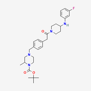 Tert-butyl 4-[[4-[2-[4-(3-fluoroanilino)piperidin-1-yl]-2-oxoethyl]phenyl]methyl]-2-methylpiperazine-1-carboxylate