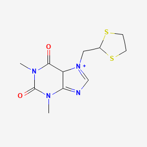 7-(1,3-dithiolan-2-ylmethyl)-1,3-dimethyl-5H-purin-7-ium-2,6-dione