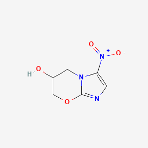 molecular formula C6H7N3O4 B14784206 3-nitro-6,7-dihydro-5H-imidazo[2,1-b][1,3]oxazin-6-ol 