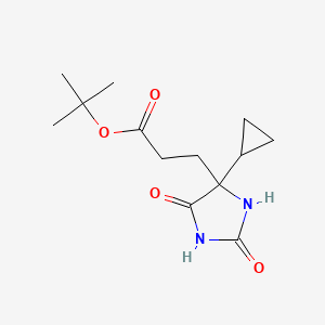 molecular formula C13H20N2O4 B14784260 tert-Butyl 3-(4-cyclopropyl-2,5-dioxoimidazolidin-4-yl)propanoate 