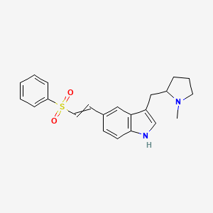 molecular formula C22H24N2O2S B14784288 5-[2-(benzenesulfonyl)ethenyl]-3-[(1-methylpyrrolidin-2-yl)methyl]-1H-indole 