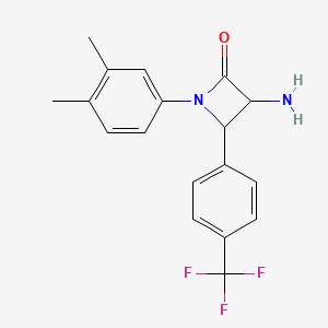 molecular formula C18H17F3N2O B14784316 3-Amino-1-(3,4-dimethylphenyl)-4-(4-(trifluoromethyl)phenyl)azetidin-2-one 